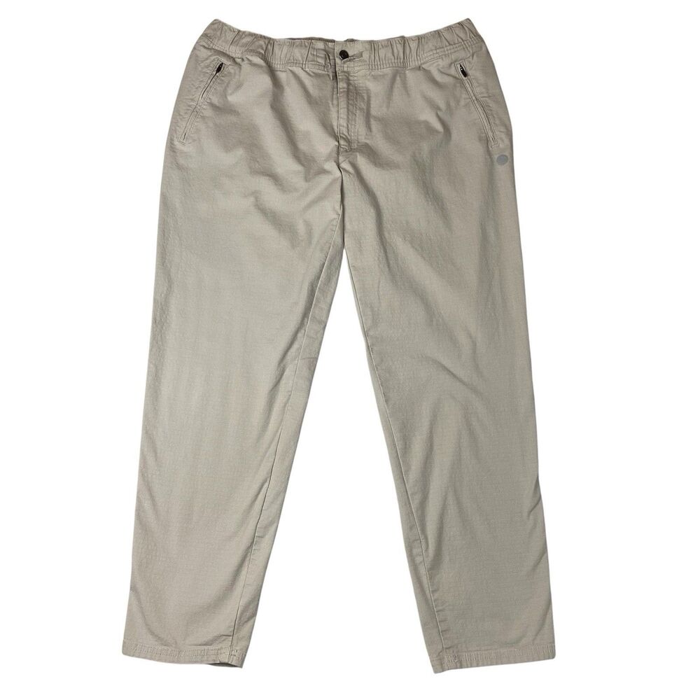 LL Bean Explorer Ripstop Pants XL 38x30 Gray Drawstring Hiking Elastic Stretch